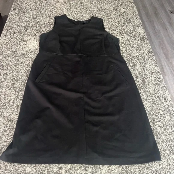 Lands' End | Dresses | Lands End Solid Black Ponte Knit Sheath Dress  Pockets Career Stretch 8 Plus | Poshmark